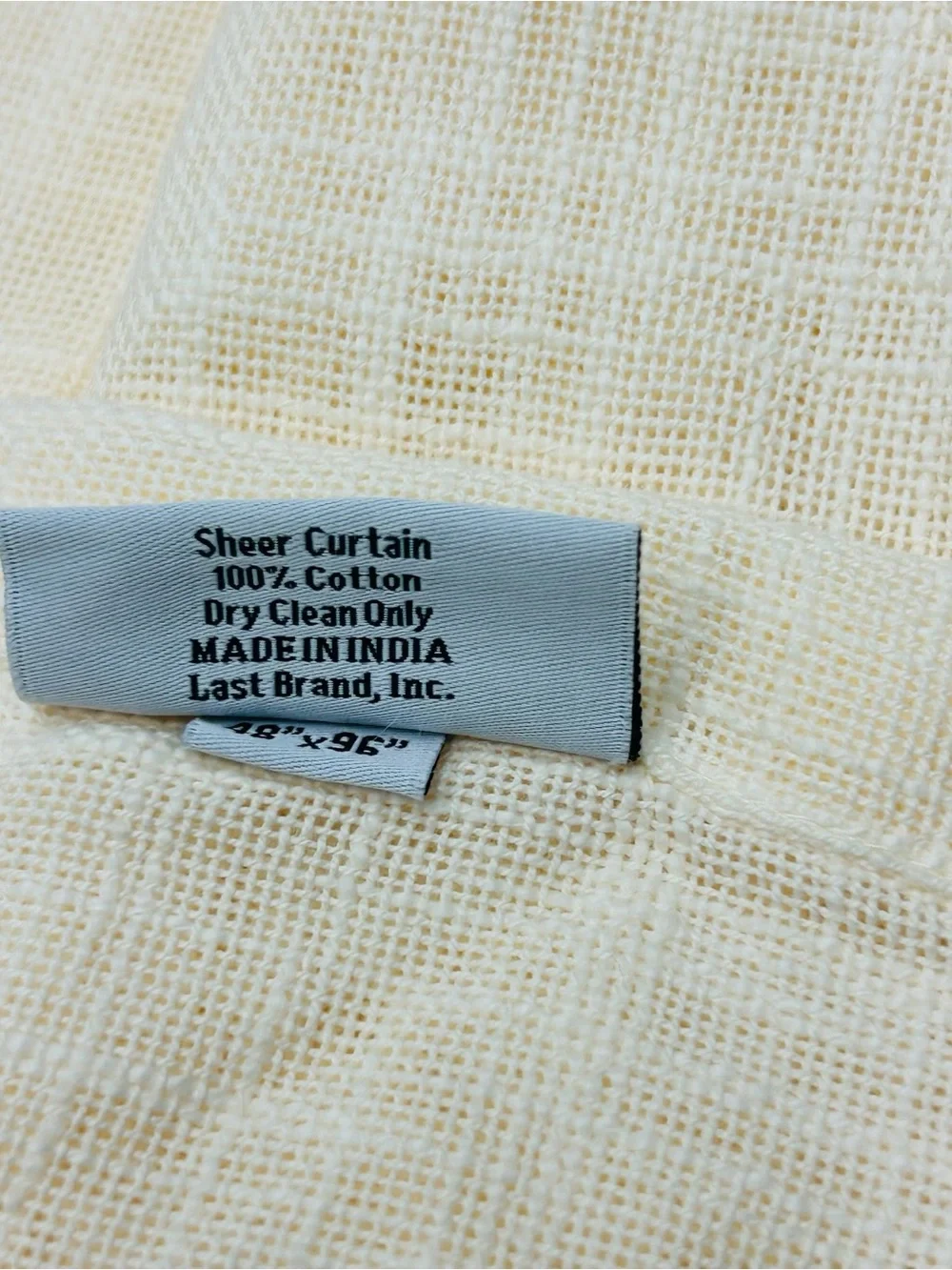 QUINCE Set Of 2 48x96 Cotton Sheer Curtains Ivory 8947